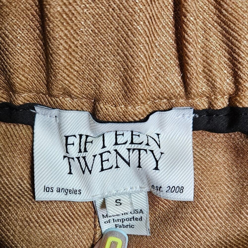 Fifteen Twenty Woven Foil Twill High Waist Wide Leg Pants S - Picture 3 of 6